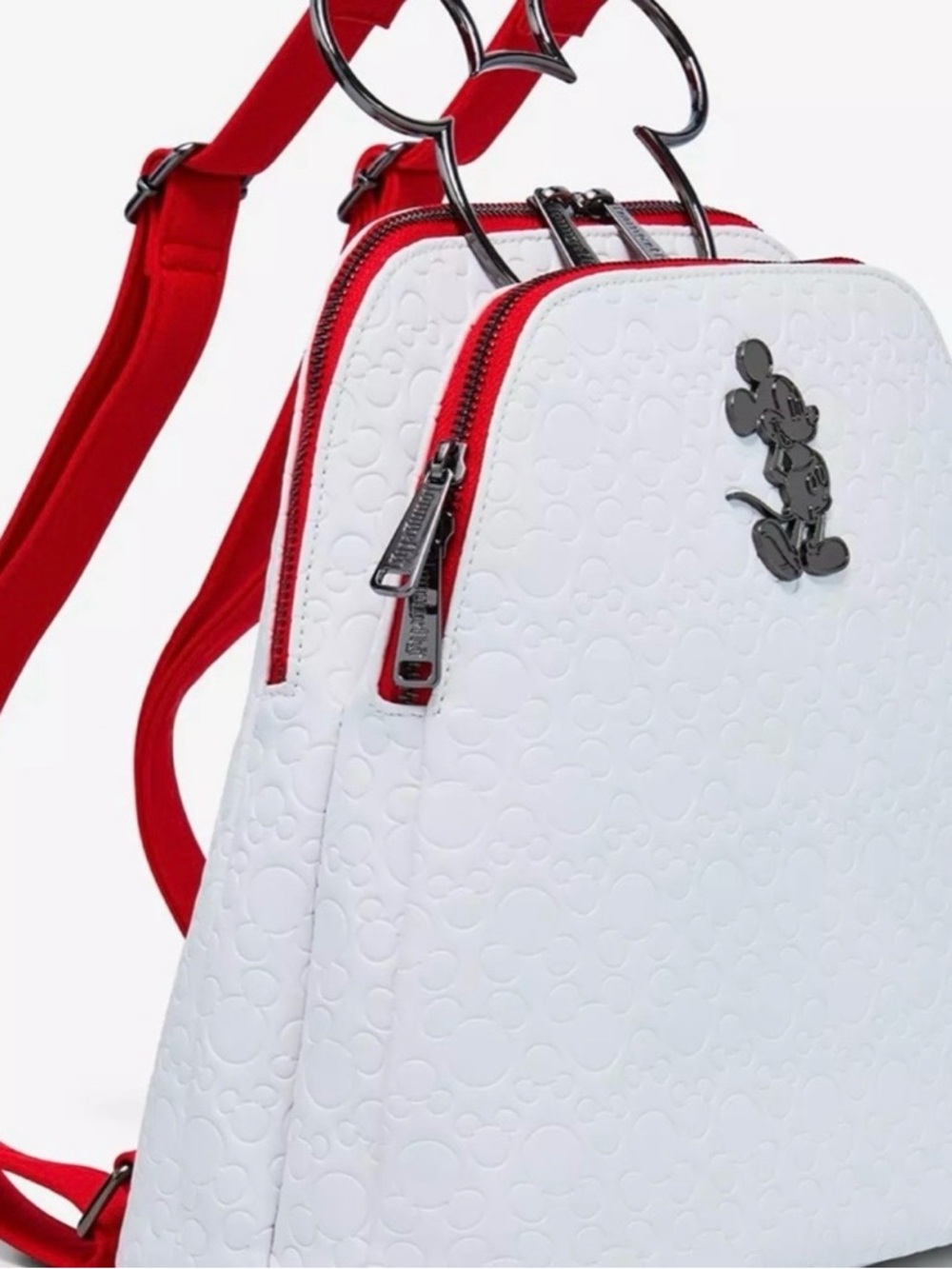 Loungefly Disney Mickey Mouse Embossed with Figural Handle Mini Backpack 🆕🆕🆕 - Picture 2 of 13
